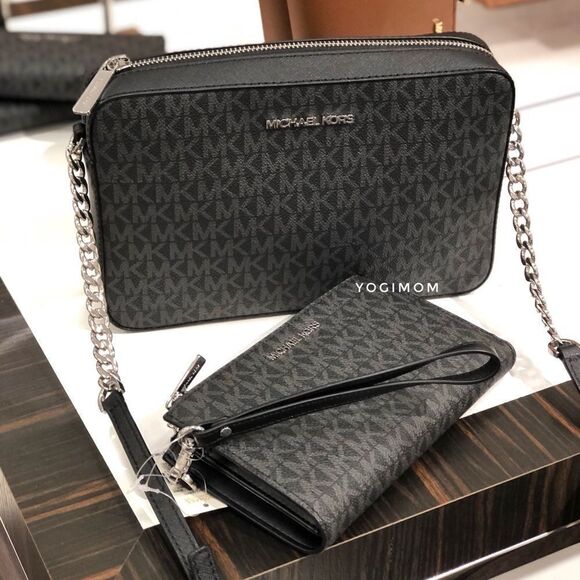 BUNDLE MICHAEL KORS EAST WEST XBODY MESSENGER CELL WALLET WEISTLET HANDBAG - Picture 4 of 16